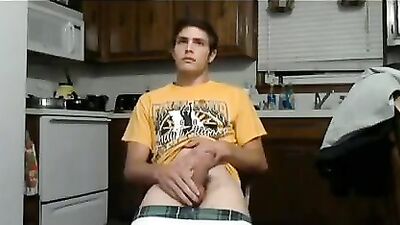 Face-full of cum from a hot, young, amature straight male model