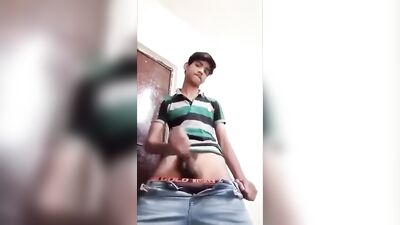 Young Indian Gigolo Takes a Warm Handjob while Squirting His Load all Over the Place