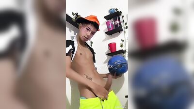 Latin Lads Masturbating - A Young Man Pleasures Himself in a Private Room