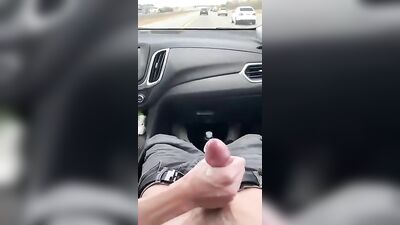 Never Jizz While Driving: An Amateur Big Cock Cumshot Mix!