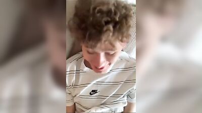 Curly Skinny Hunk Jerks Off With A Friend In An Amateur Big Cock Video