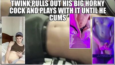 Young man shows off his hard penis in solo masturbation scene, featuring cum shots and underwear fetish