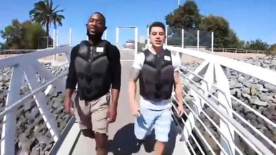 Gay Interracial Twink Bareback Action - Black Bottom Cumshots and Handjobs