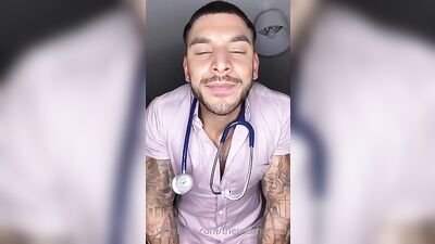 Muscular Male Healthcare Professional Ejaculates on Demanding Patient