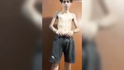 A Skinny Twink Enjoys His Own Cum: An Amateur Solo Cumshot!