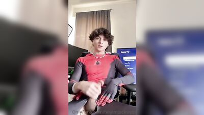 Spider-Boy Twink Suit-CAM: Action Cum Clips, Voyeuristic Pleasure!