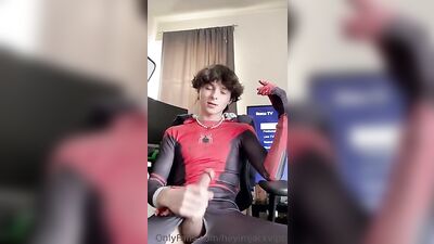 Spider-Boy Twink Suit-CAM: Action Cum Clips, Voyeuristic Pleasure!