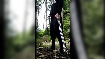 [ABX][4][530] - Me wanking in my Adidas set in the forest during quarantine