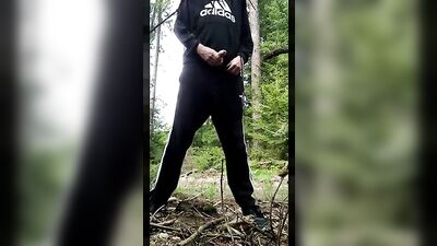 [ABX][4][530] - Me wanking in my Adidas set in the forest during quarantine