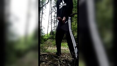 [ABX][4][530] - Me wanking in my Adidas set in the forest during quarantine