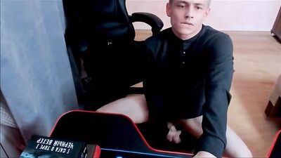 Muf, the sexy blonde boy from Siberia, shoots his spunk all over in a hot solo handjob scene