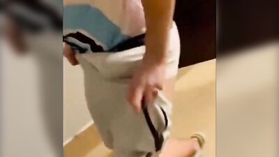 Jerking Off in Public: Teenager Masturbates with a Big Cock While Enjoying the Scenery