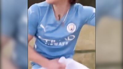 Jerking Off in Public: Teenager Masturbates with a Big Cock While Enjoying the Scenery