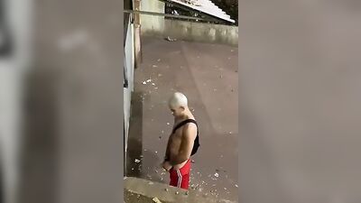 Latino Twink Pissing in Public with a Huge Cock!