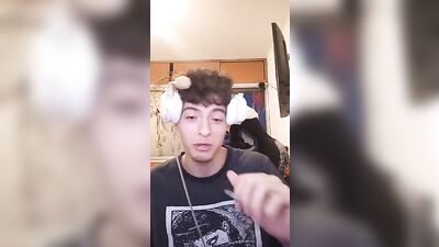 Young Argentinian Gamer Exposes His Huge Dick During a Smoke Break - Homemade Webcam