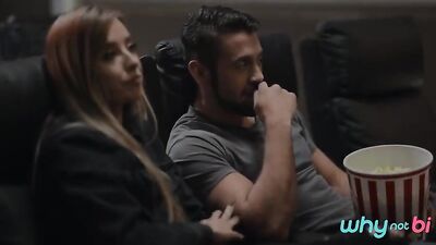 Sizzling Action Scenes with Bisexual Stars in the Cinema - Cum Shots and Group Sex!