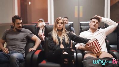 Sizzling Action Scenes with Bisexual Stars in the Cinema - Cum Shots and Group Sex!