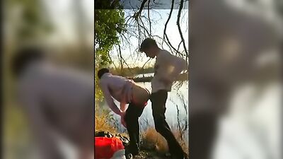 Buddies have fun in the sun while banging on the banks of the lake!