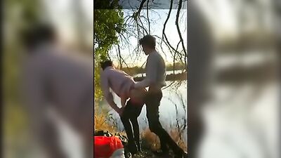 Buddies have fun in the sun while banging on the banks of the lake!