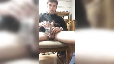 College Boy Jerks Off with an Impressive 8 Inch Erection Live on Cam