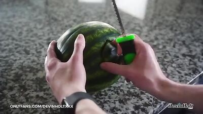 Devin Drips Huge Watermelons in a Big Cock Blowout