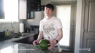 Devin Drips Huge Watermelons in a Big Cock Blowout