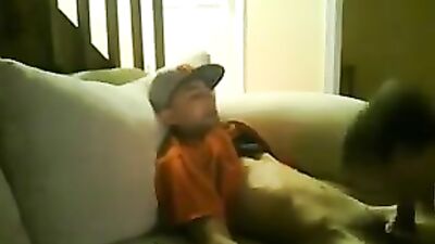 Gay Neighbour Boy Twink Blowjob Action with Dad