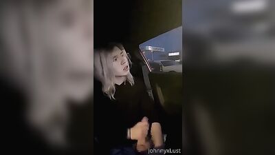 GBT Blond Emo Twink Cums in the Car - AI Enhanced