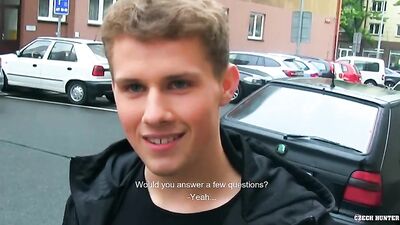 Czech Hunter Strikes Again with Public Straight Boys Outside!
