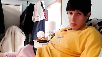 Panty-wetter pink thongs and jerking off on camera