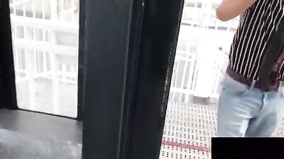 Young and Daring Frat Boys Engage in Risky Business on the Streets of Town