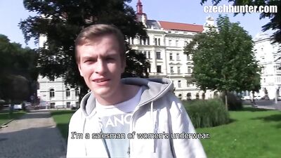 Straight Boys Enjoying Hot Sun in Czech Hunters Public Garden