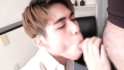 Hand Job and Blow Job Delivered By A Japanese Teenager – Hayates First Gay Video 1-2