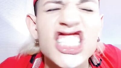 Tongue-Throated Amateurs Erupting With Joy Over Own Cum