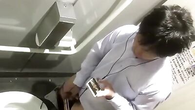 Japanese amateurs pleasuring themselves in public restrooms