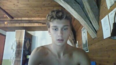 Handsome Cute Model Blonde Guy Amateur Solo Cumshots