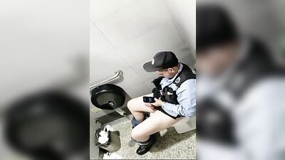 Straight Voyeur Spots 4 Guys Jerking in the Public Toilet: An Amateur Cam Captures the Action on a Hidd*en Camera