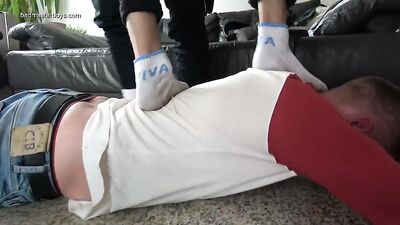 Young Guns (NN): Straight Teenage Boys Overpower Mature Man in Sexy Foot Domination Scene