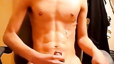 Handsome Twink Amateurs Go at it Alone in Front of Their Webcams, Resulting in a Hot Cum Show