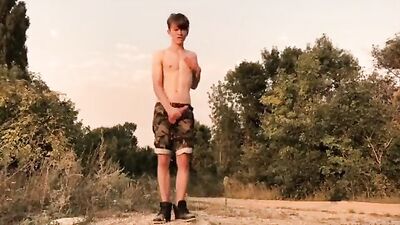 A Day in the Woods: A Solo Amateur Cumshot with Big Dick Drew