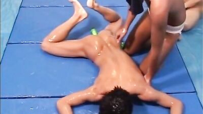Asian Lotions Wrestle, Humiliating Piss Showers