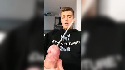 Oh, Sh*t! What a Load of Cum: Twinky Straight Boy Solo Cumshots