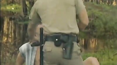 Tongue-tied adventurer receives a slow, deep suck from a hunky park ranger