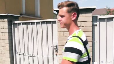 Rock Hard Czech Hunters in Public on a Sunny Day