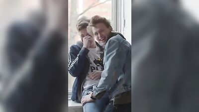 Bright Young Twink Thespians Rehearse Gay Scene on a Sunny Afternoon