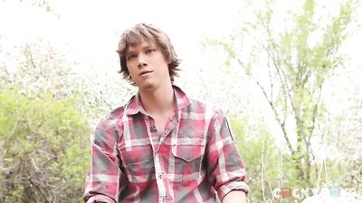 Straight Guy Justin Lebeau Jerks Off on a Sunflower Garden with Big Load[s]