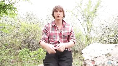 Straight Guy Justin Lebeau Jerks Off on a Sunflower Garden with Big Load[s]