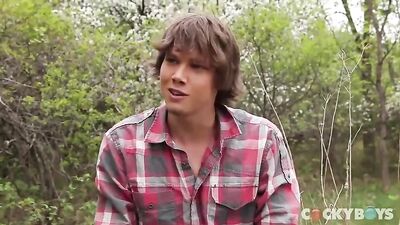 Straight Guy Justin Lebeau Jerks Off on a Sunflower Garden with Big Load[s]