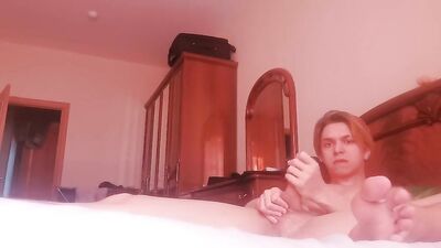 Young stud gets his massive member pounded and explodes with a massive load!