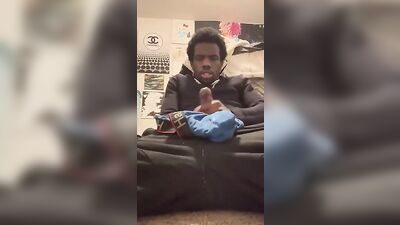 A young mans sperm squirted all over the place